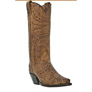 NWOT Dan Post Women's Sidewinder Western Full Grain Tan Mad Cat Leather Boot, 10